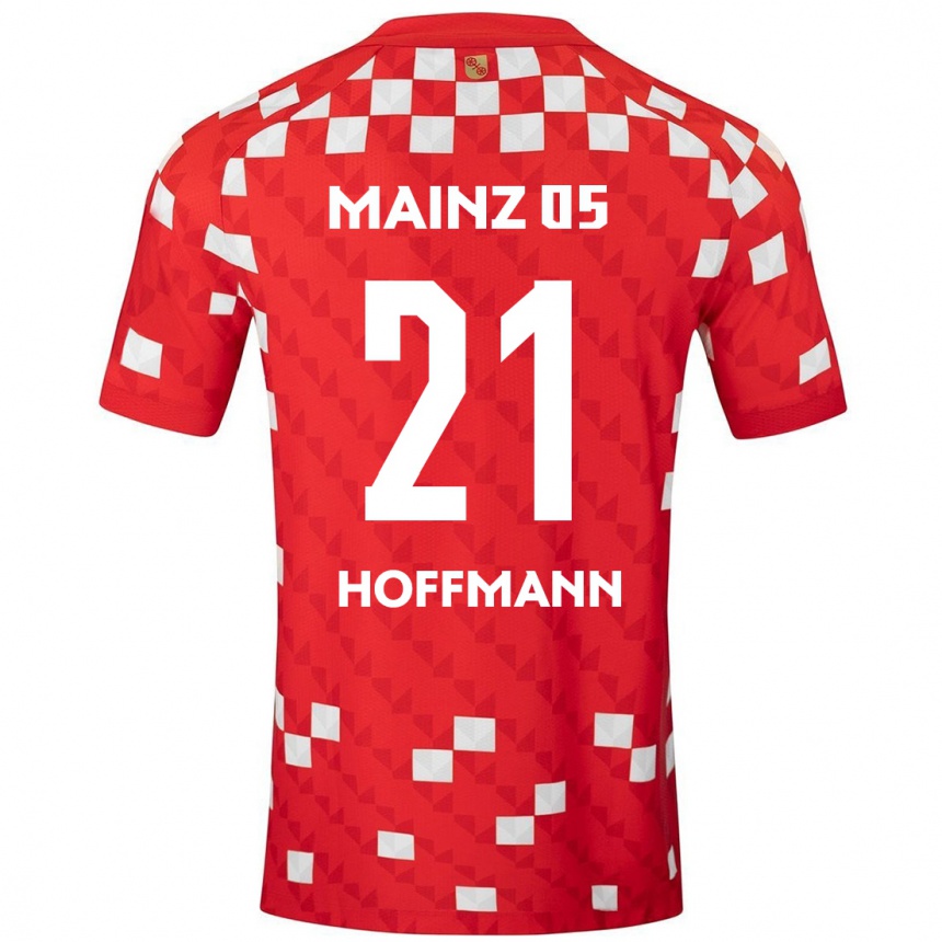 Mujer Fútbol Camiseta Leon Hoffmann #21 Blanco Rojo 1ª Equipación 2024/25 Argentina