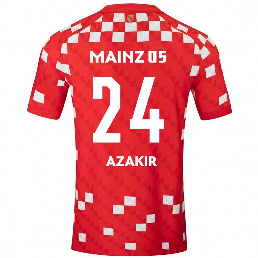 Mujer Fútbol Camiseta Dennis Azakir #24 Blanco Rojo 1ª Equipación 2024/25 Argentina