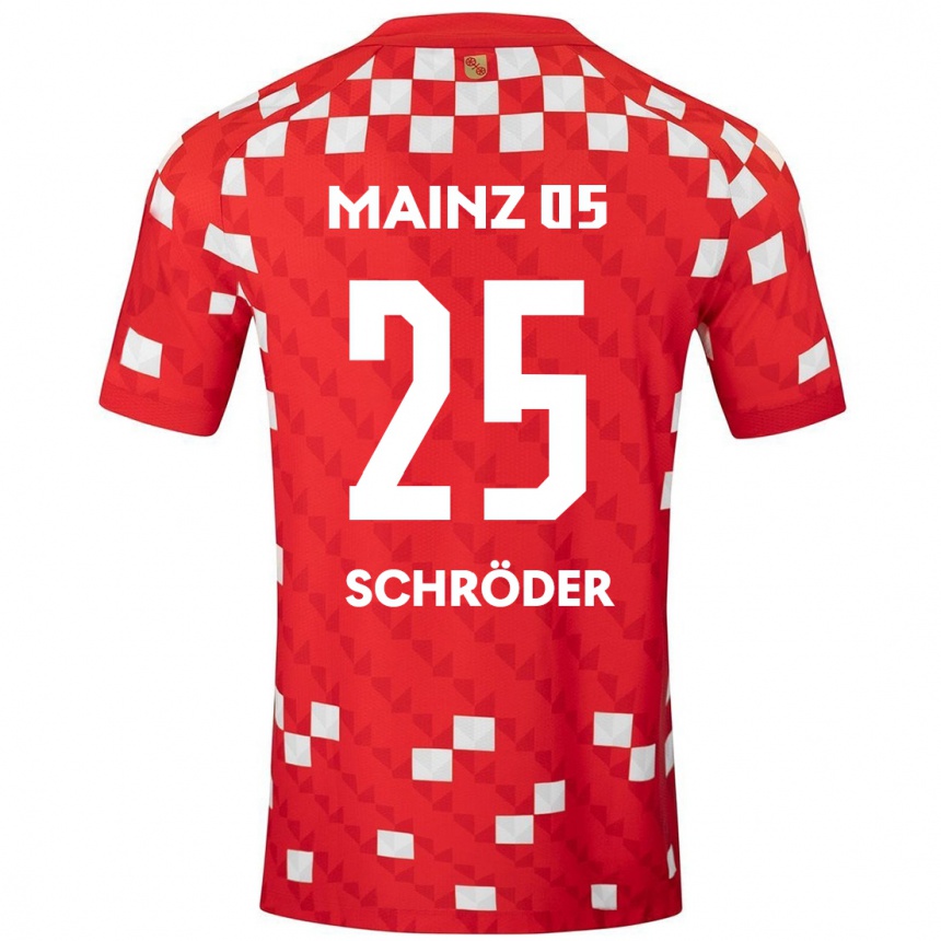 Mujer Fútbol Camiseta Maxim Schröder #25 Blanco Rojo 1ª Equipación 2024/25 Argentina