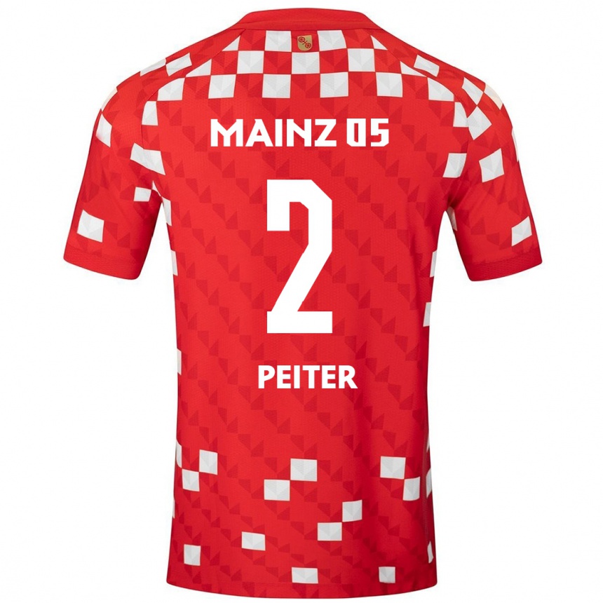 Mujer Fútbol Camiseta Chiara Peiter #2 Blanco Rojo 1ª Equipación 2024/25 Argentina