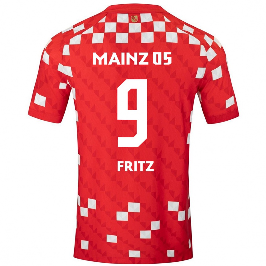 Mujer Fútbol Camiseta April Fritz #9 Blanco Rojo 1ª Equipación 2024/25 Argentina