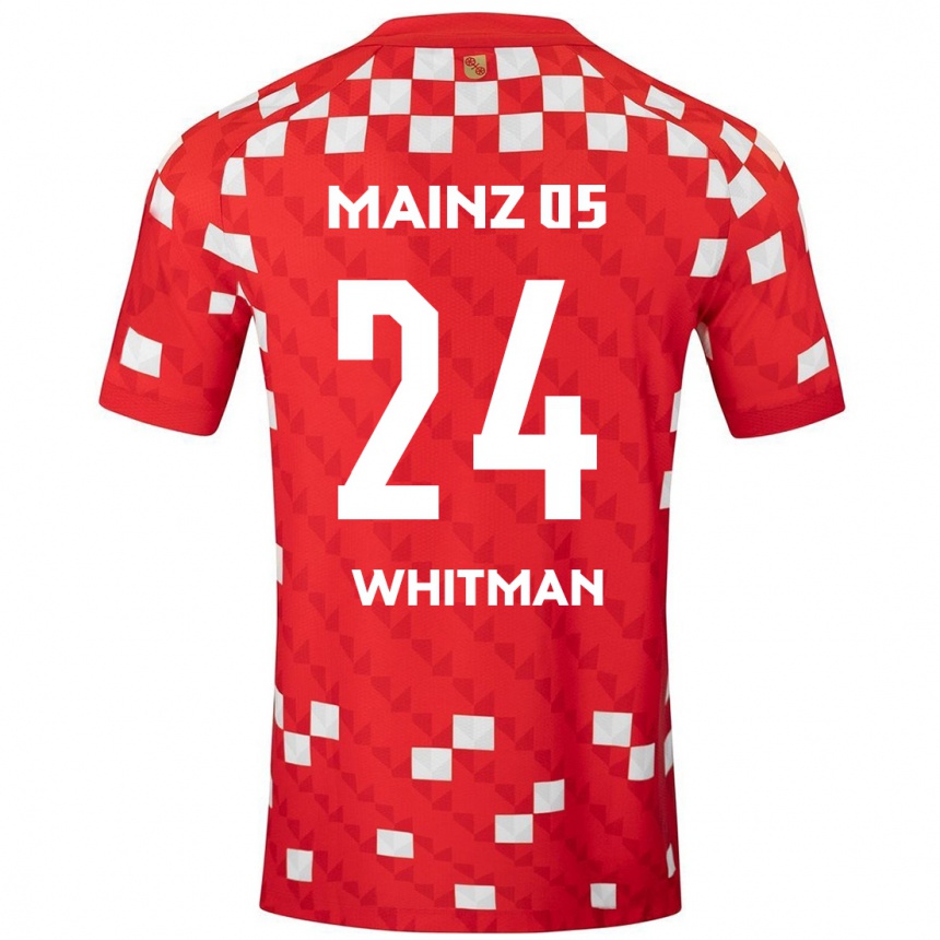 Mujer Fútbol Camiseta Katherine Whitman #24 Blanco Rojo 1ª Equipación 2024/25 Argentina