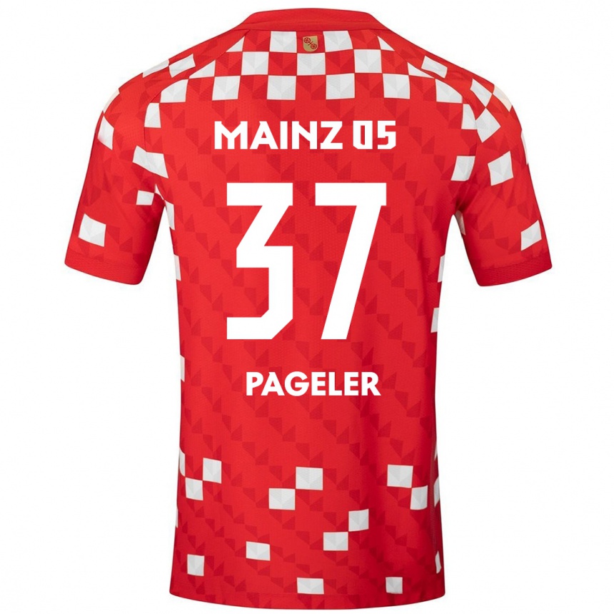 Mujer Fútbol Camiseta Maja Pageler #37 Blanco Rojo 1ª Equipación 2024/25 Argentina