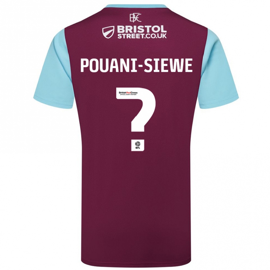 Mujer Fútbol Camiseta Brandon Pouani-Siewe #0 Borgoña Azul Cielo 1ª Equipación 2024/25 Argentina