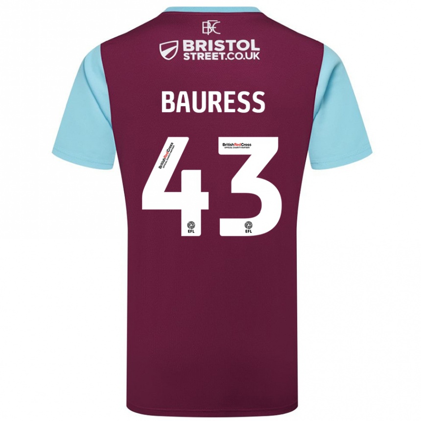 Mujer Fútbol Camiseta Joe Bauress #43 Borgoña Azul Cielo 1ª Equipación 2024/25 Argentina