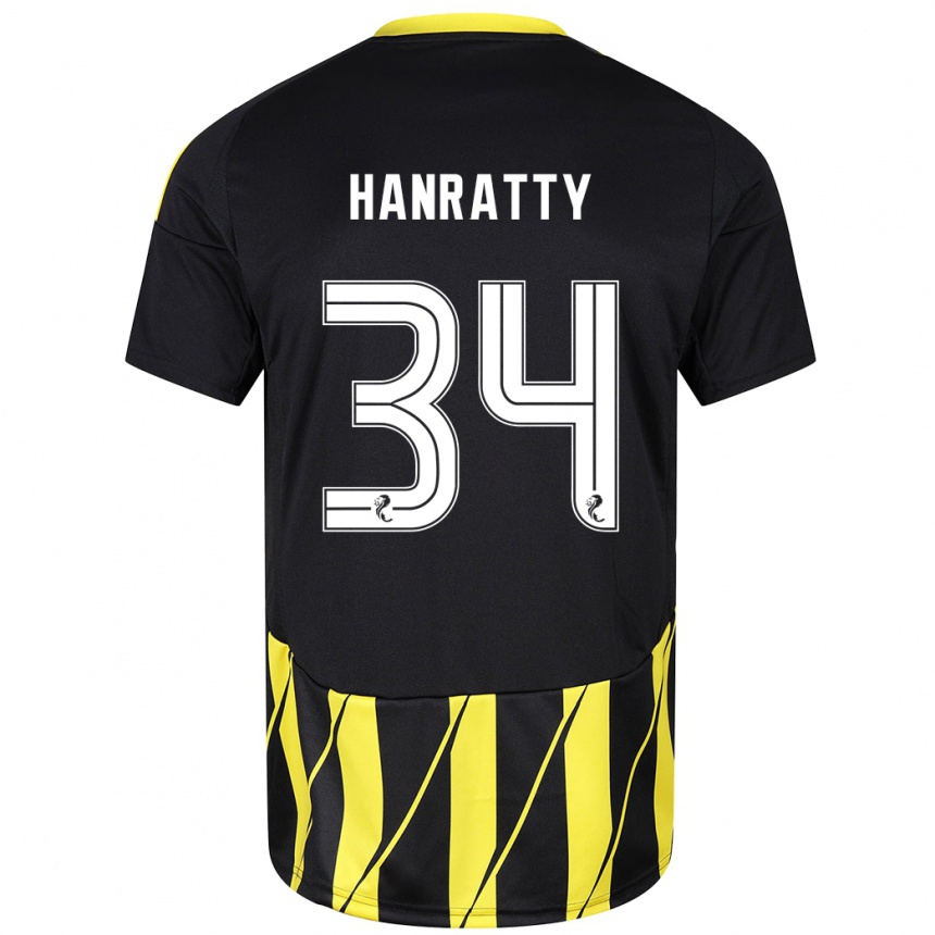 Mujer Fútbol Camiseta Kevin Hanratty #34 Negro Amarillo 2ª Equipación 2024/25 Argentina