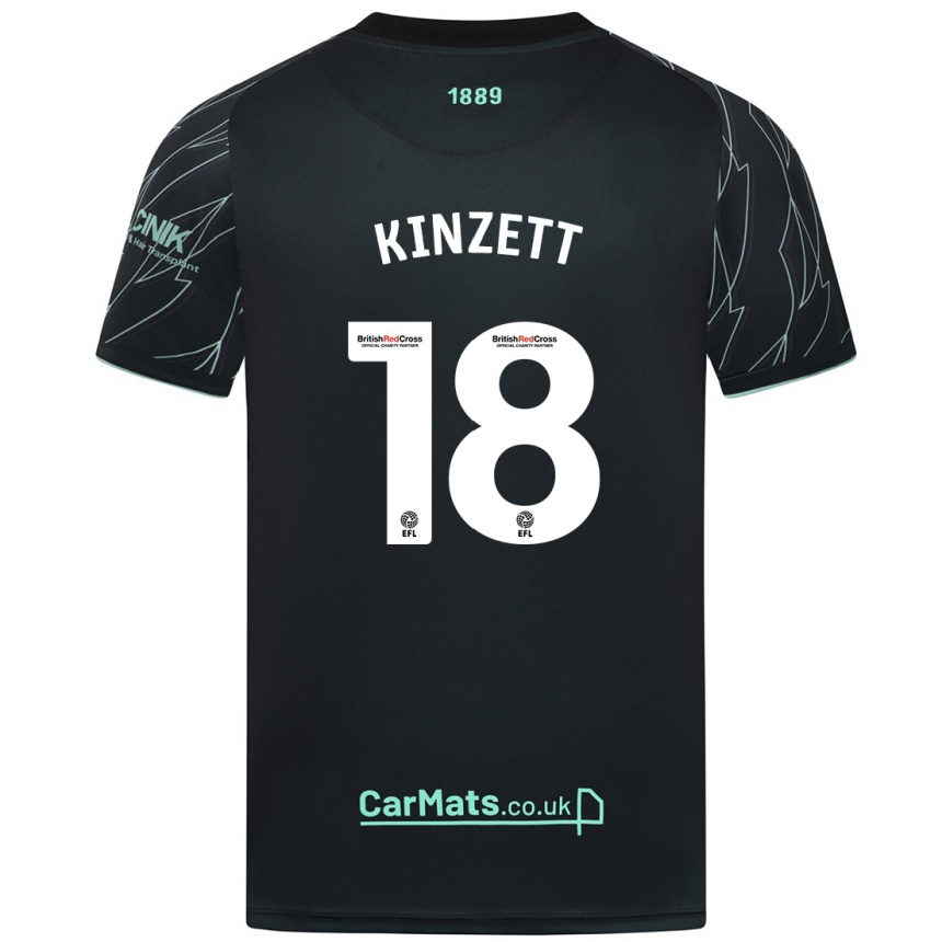 Mujer Fútbol Camiseta Ella Kinzett #18 Negro Verde 2ª Equipación 2024/25 Argentina