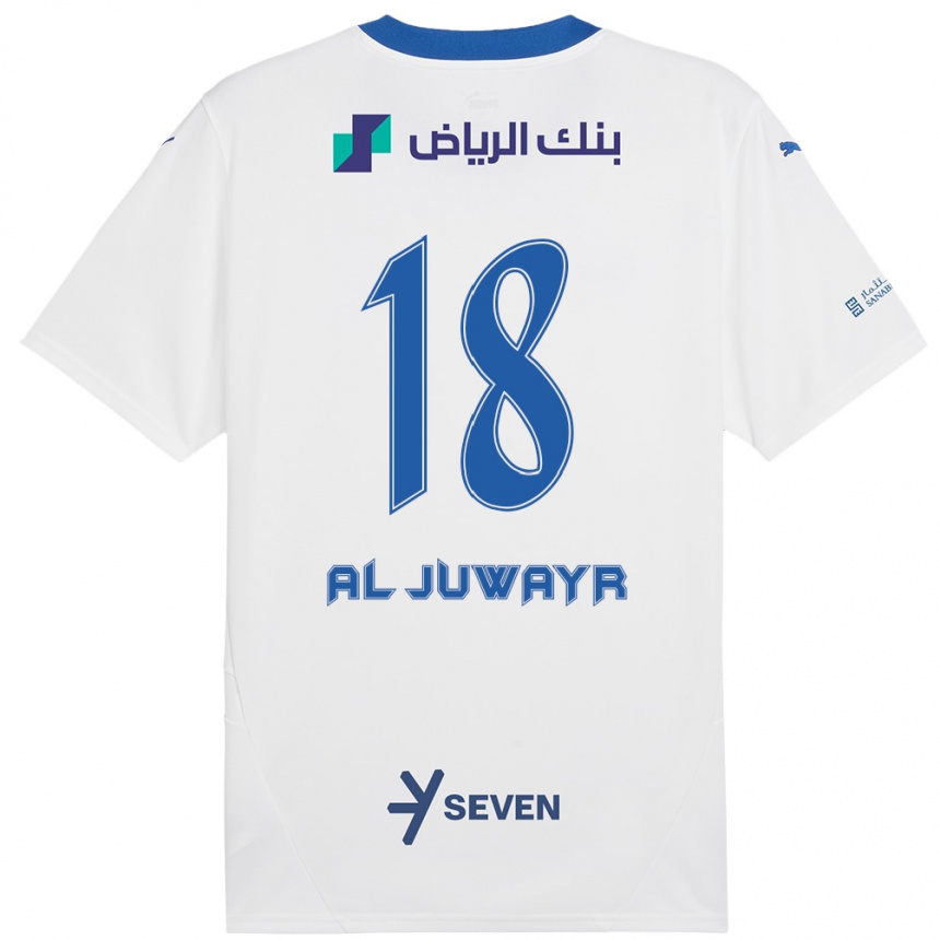 Mujer Fútbol Camiseta Musab Al-Juwayr #18 Blanco Azul 2ª Equipación 2024/25 Argentina