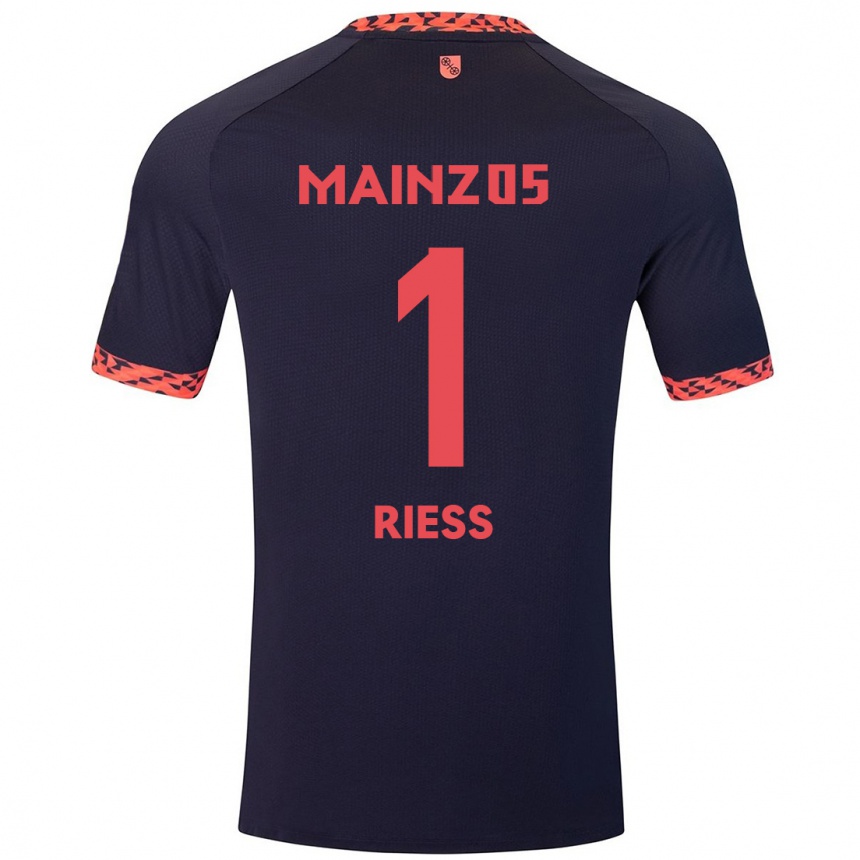 Mujer Fútbol Camiseta Lasse Rieß #1 Azul Coral Rojo 2ª Equipación 2024/25 Argentina