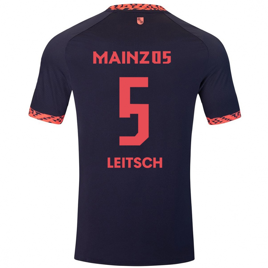 Mujer Fútbol Camiseta Maxim Leitsch #5 Azul Coral Rojo 2ª Equipación 2024/25 Argentina