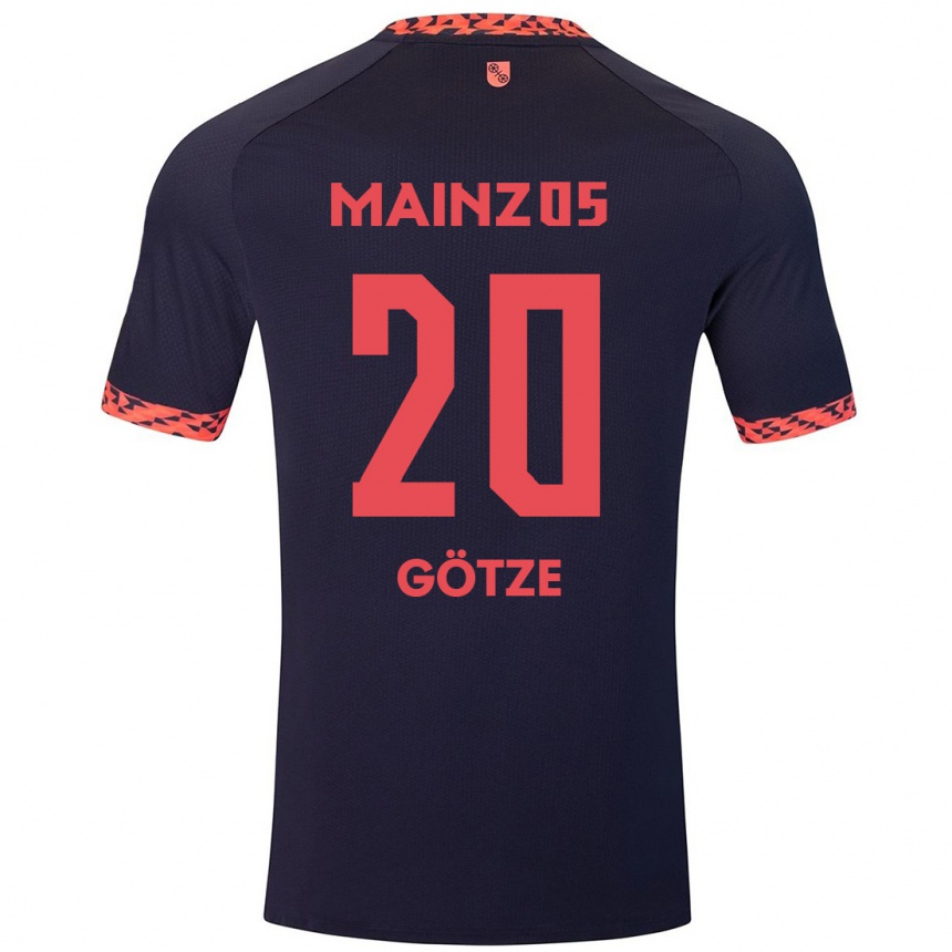 Mujer Fútbol Camiseta Justus Götze #20 Azul Coral Rojo 2ª Equipación 2024/25 Argentina