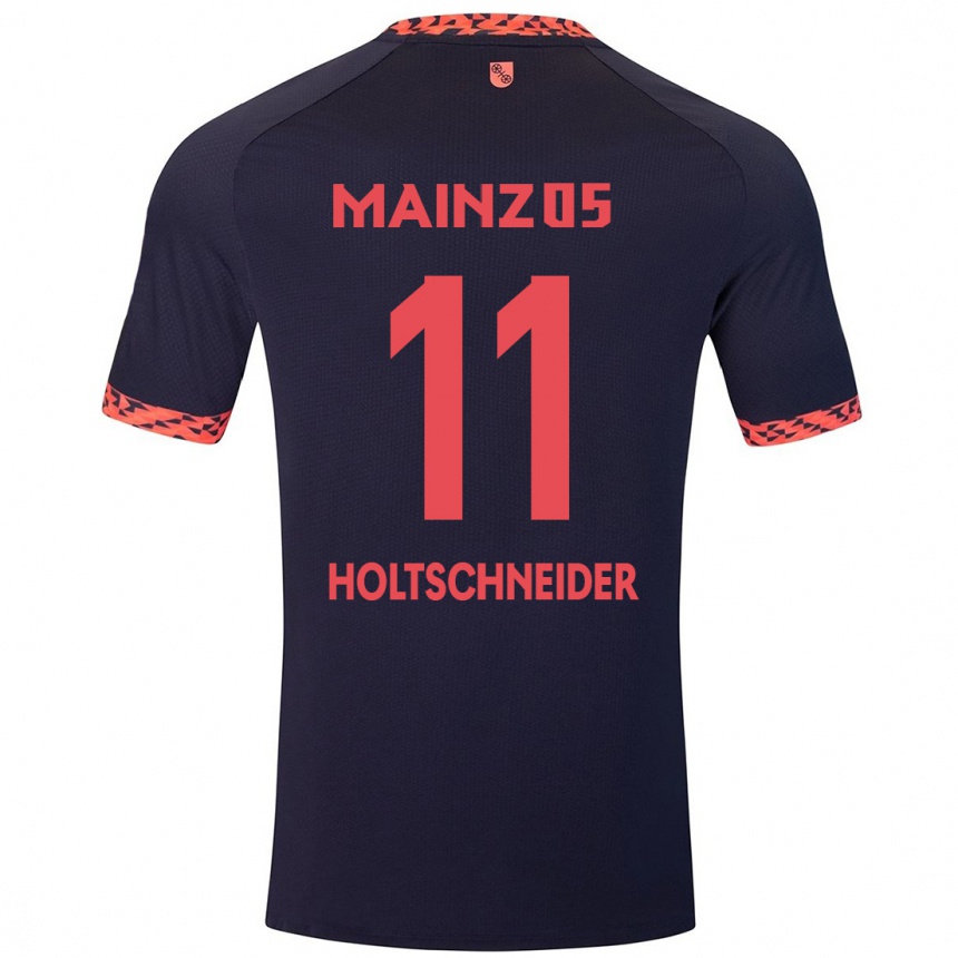 Mujer Fútbol Camiseta Hannah Holtschneider #11 Azul Coral Rojo 2ª Equipación 2024/25 Argentina