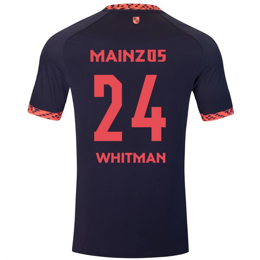 Mujer Fútbol Camiseta Katherine Whitman #24 Azul Coral Rojo 2ª Equipación 2024/25 Argentina