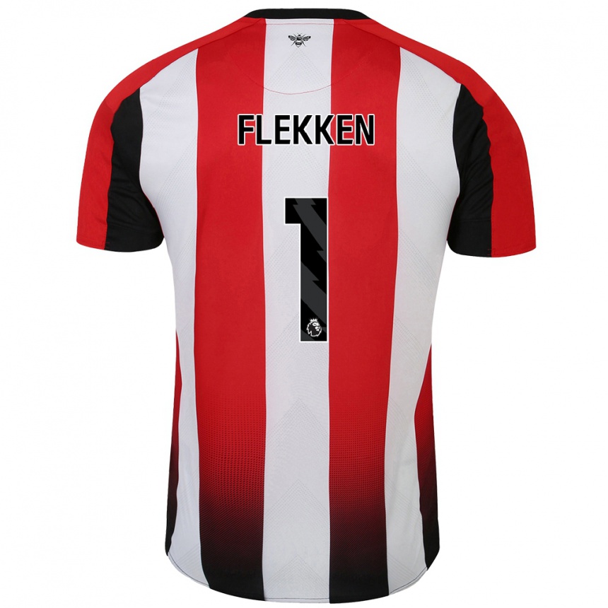 Niño Fútbol Camiseta Mark Flekken #1 Rojo Blanco 1ª Equipación 2024/25 Argentina