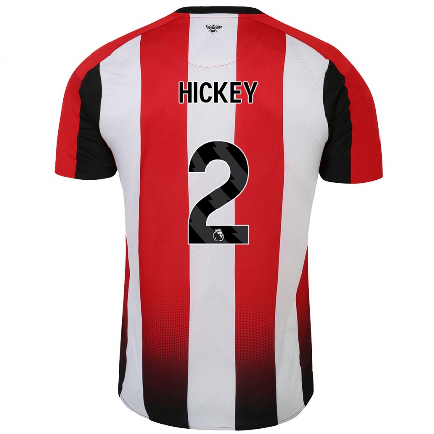 Niño Fútbol Camiseta Aaron Hickey #2 Rojo Blanco 1ª Equipación 2024/25 Argentina