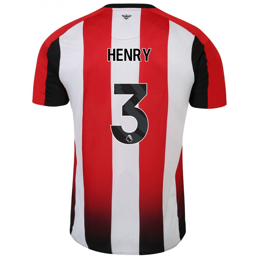 Niño Fútbol Camiseta Rico Henry #3 Rojo Blanco 1ª Equipación 2024/25 Argentina