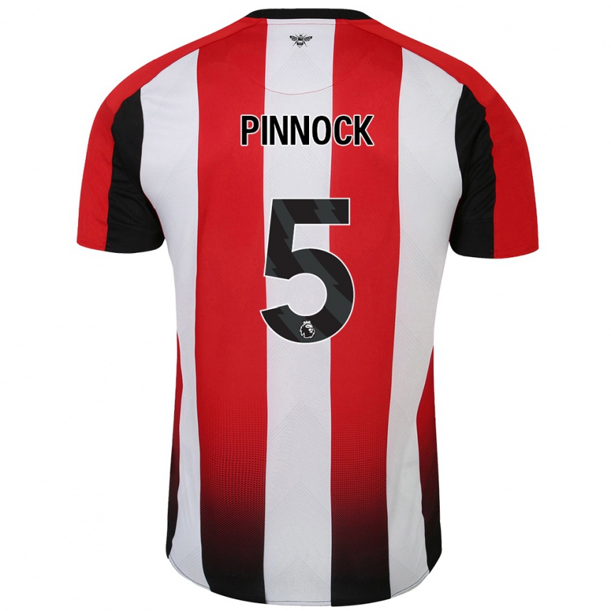 Niño Fútbol Camiseta Ethan Pinnock #5 Rojo Blanco 1ª Equipación 2024/25 Argentina