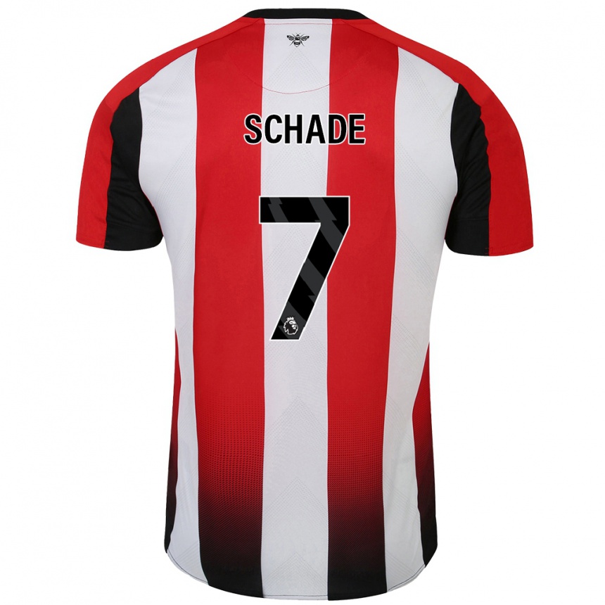 Niño Fútbol Camiseta Kevin Schade #7 Rojo Blanco 1ª Equipación 2024/25 Argentina