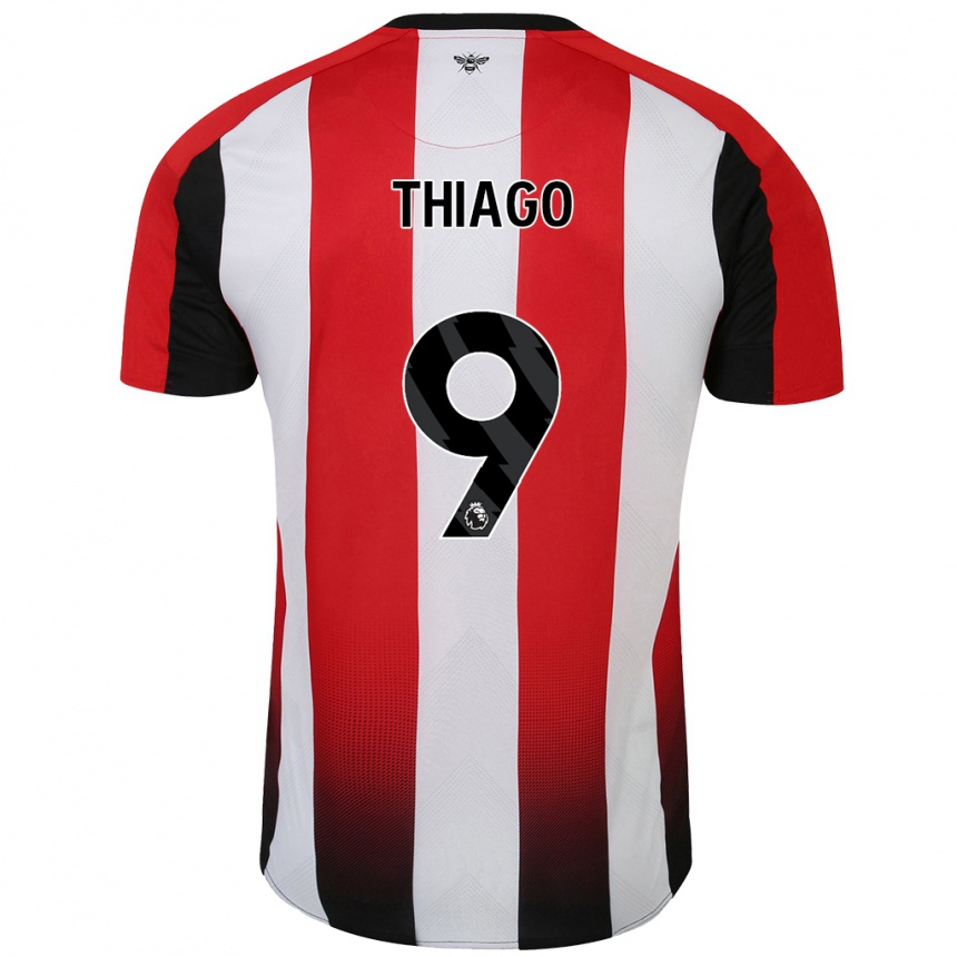 Niño Fútbol Camiseta Igor Thiago #9 Rojo Blanco 1ª Equipación 2024/25 Argentina