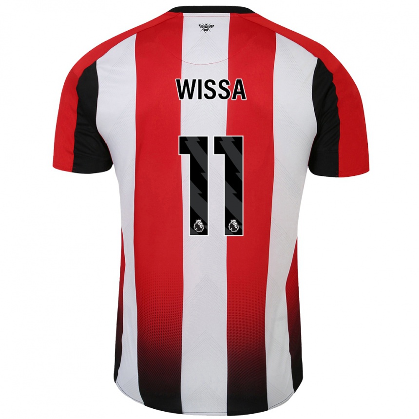 Niño Fútbol Camiseta Yoane Wissa #11 Rojo Blanco 1ª Equipación 2024/25 Argentina