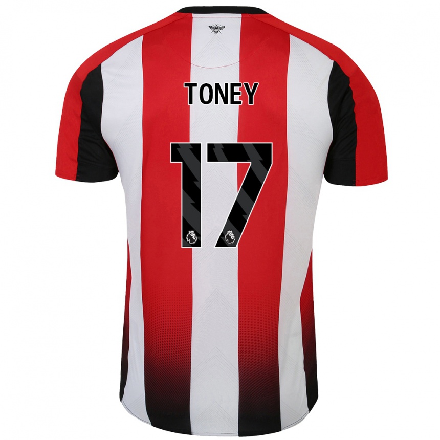 Niño Fútbol Camiseta Ivan Toney #17 Rojo Blanco 1ª Equipación 2024/25 Argentina