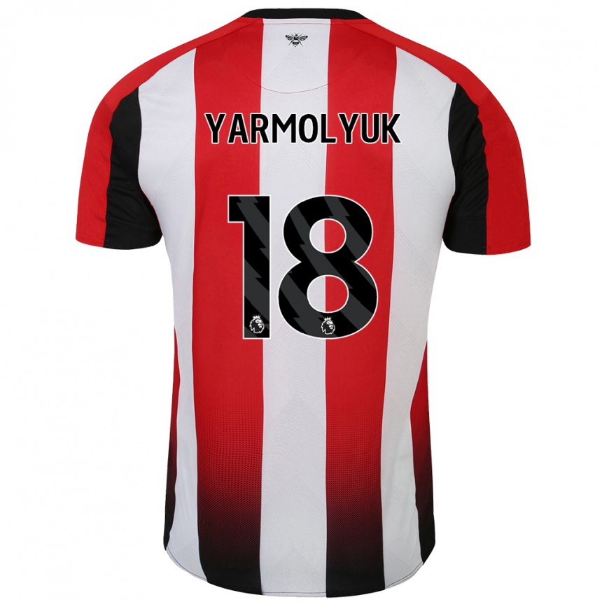 Niño Fútbol Camiseta Yegor Yarmolyuk #18 Rojo Blanco 1ª Equipación 2024/25 Argentina