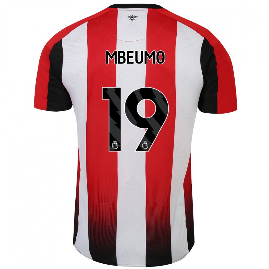 Niño Fútbol Camiseta Bryan Mbeumo #19 Rojo Blanco 1ª Equipación 2024/25 Argentina