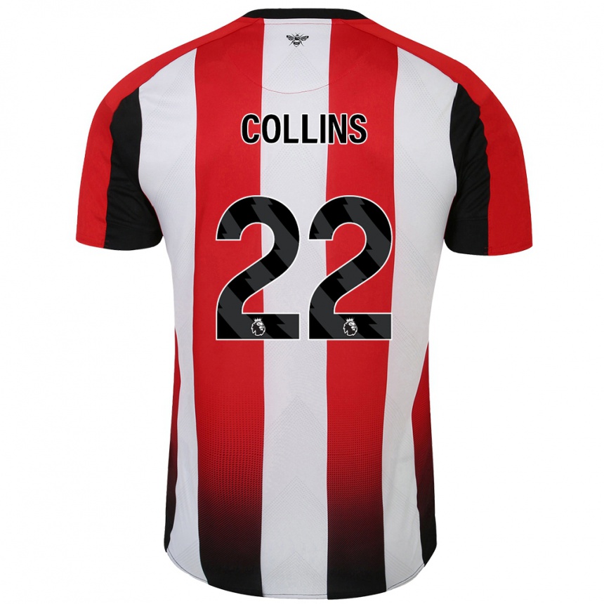 Niño Fútbol Camiseta Nathan Collins #22 Rojo Blanco 1ª Equipación 2024/25 Argentina