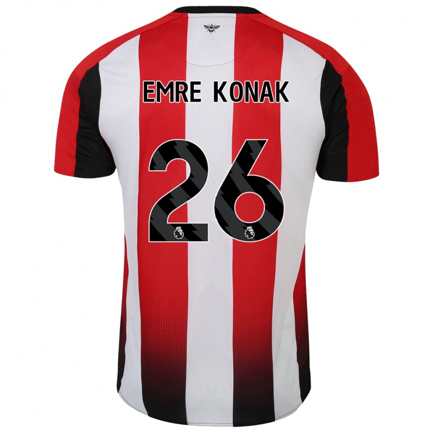 Niño Fútbol Camiseta Yunus Emre Konak #26 Rojo Blanco 1ª Equipación 2024/25 Argentina