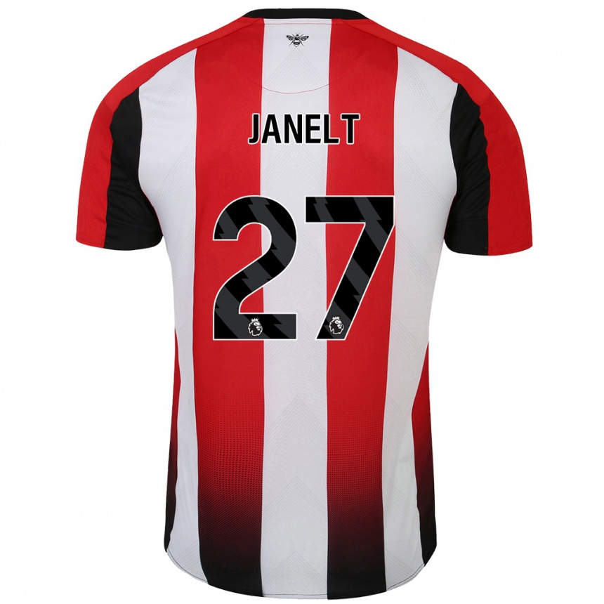 Niño Fútbol Camiseta Vitaly Janelt #27 Rojo Blanco 1ª Equipación 2024/25 Argentina