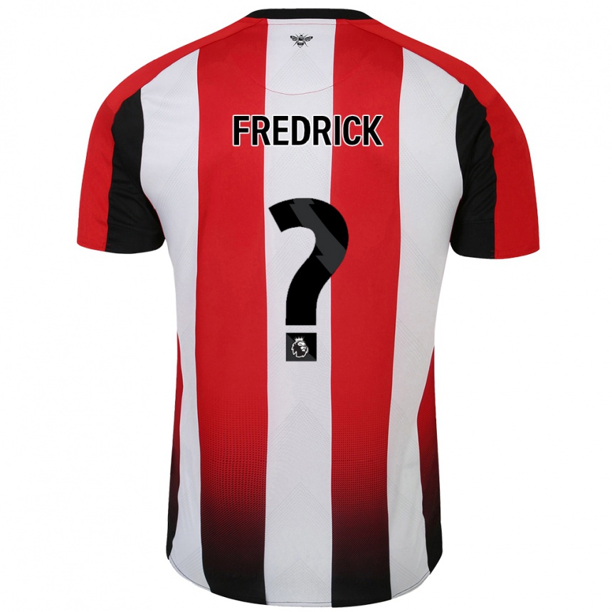 Niño Fútbol Camiseta Benjamin Fredrick #0 Rojo Blanco 1ª Equipación 2024/25 Argentina