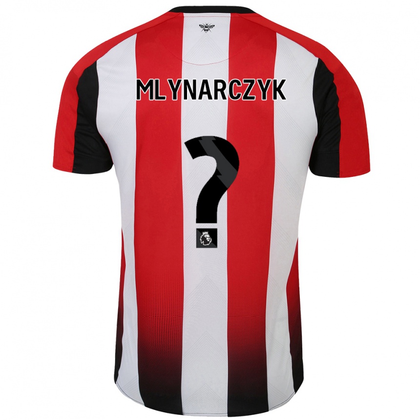 Niño Fútbol Camiseta Adam Mlynarczyk #0 Rojo Blanco 1ª Equipación 2024/25 Argentina