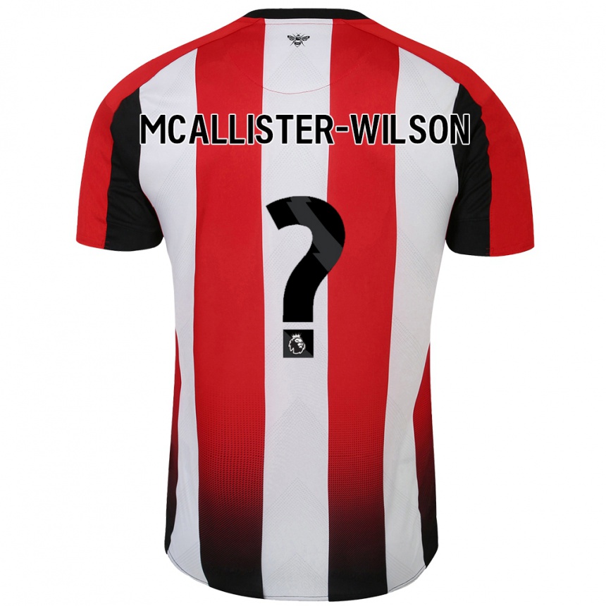 Niño Fútbol Camiseta Zack Mcallister-Wilson #0 Rojo Blanco 1ª Equipación 2024/25 Argentina