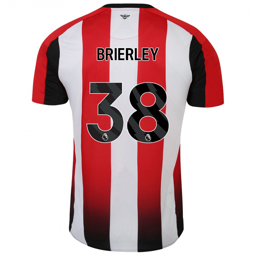 Niño Fútbol Camiseta Ethan Brierley #38 Rojo Blanco 1ª Equipación 2024/25 Argentina