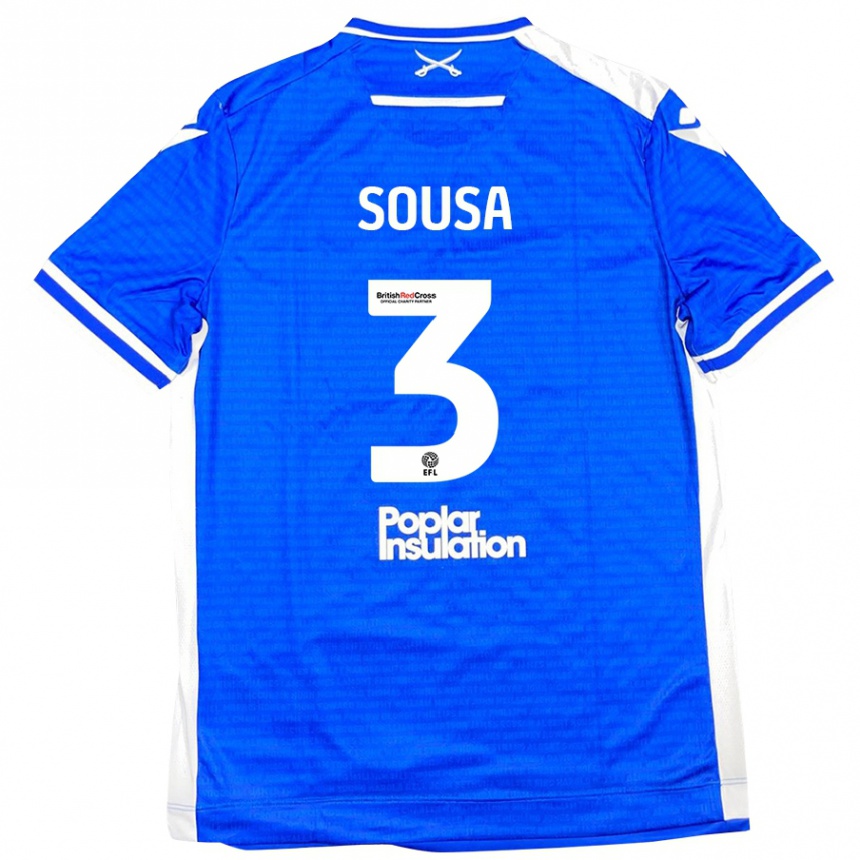 Niño Fútbol Camiseta Lino Sousa #3 Azul Blanco 1ª Equipación 2024/25 Argentina