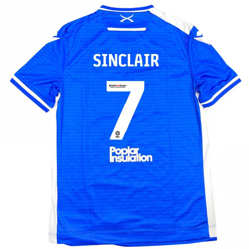 Niño Fútbol Camiseta Scott Sinclair #7 Azul Blanco 1ª Equipación 2024/25 Argentina