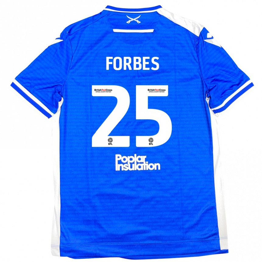 Niño Fútbol Camiseta Michael Forbes #25 Azul Blanco 1ª Equipación 2024/25 Argentina