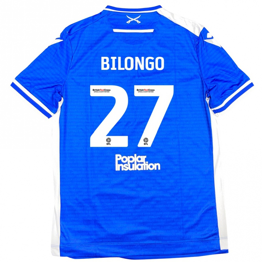 Niño Fútbol Camiseta Bryant Bilongo #27 Azul Blanco 1ª Equipación 2024/25 Argentina