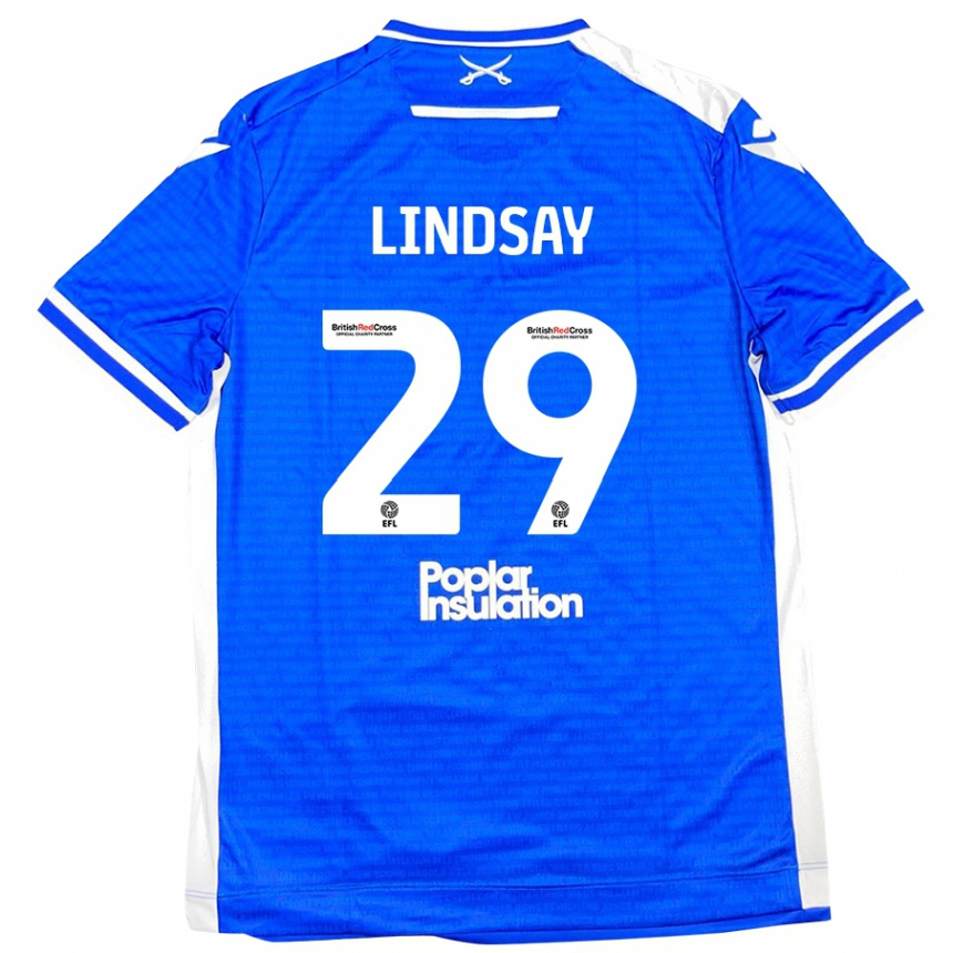 Niño Fútbol Camiseta Jamie Lindsay #29 Azul Blanco 1ª Equipación 2024/25 Argentina