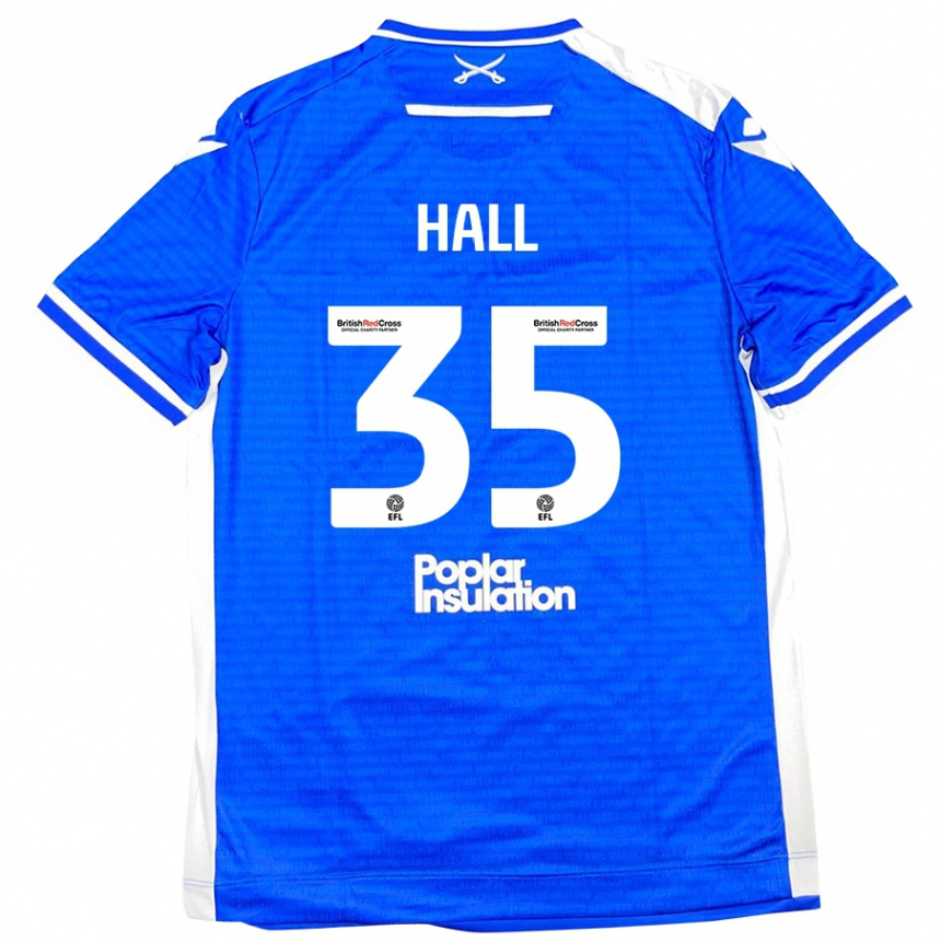 Niño Fútbol Camiseta Matt Hall #35 Azul Blanco 1ª Equipación 2024/25 Argentina