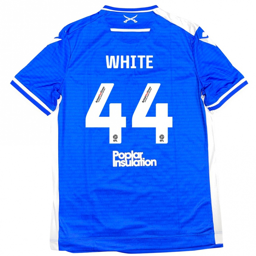 Niño Fútbol Camiseta Charlie White #44 Azul Blanco 1ª Equipación 2024/25 Argentina