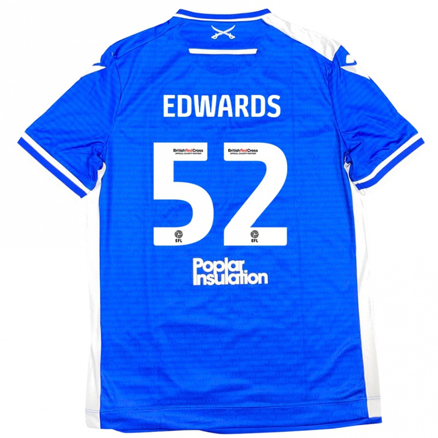 Niño Fútbol Camiseta Max Edwards #52 Azul Blanco 1ª Equipación 2024/25 Argentina