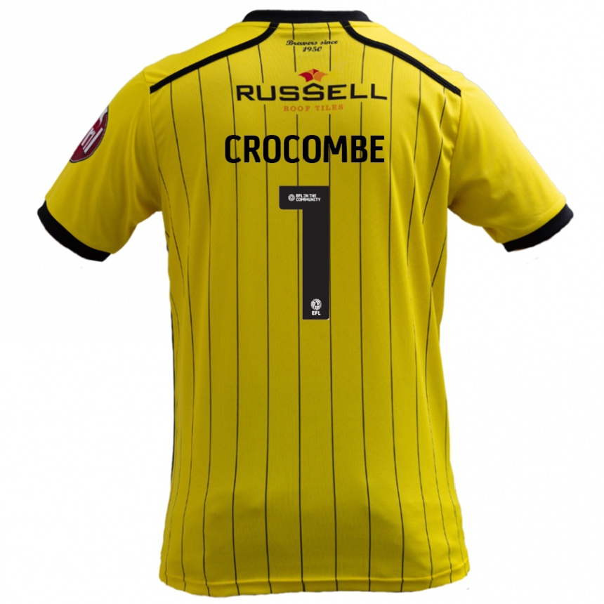 Niño Fútbol Camiseta Max Crocombe #1 Amarillo 1ª Equipación 2024/25 Argentina