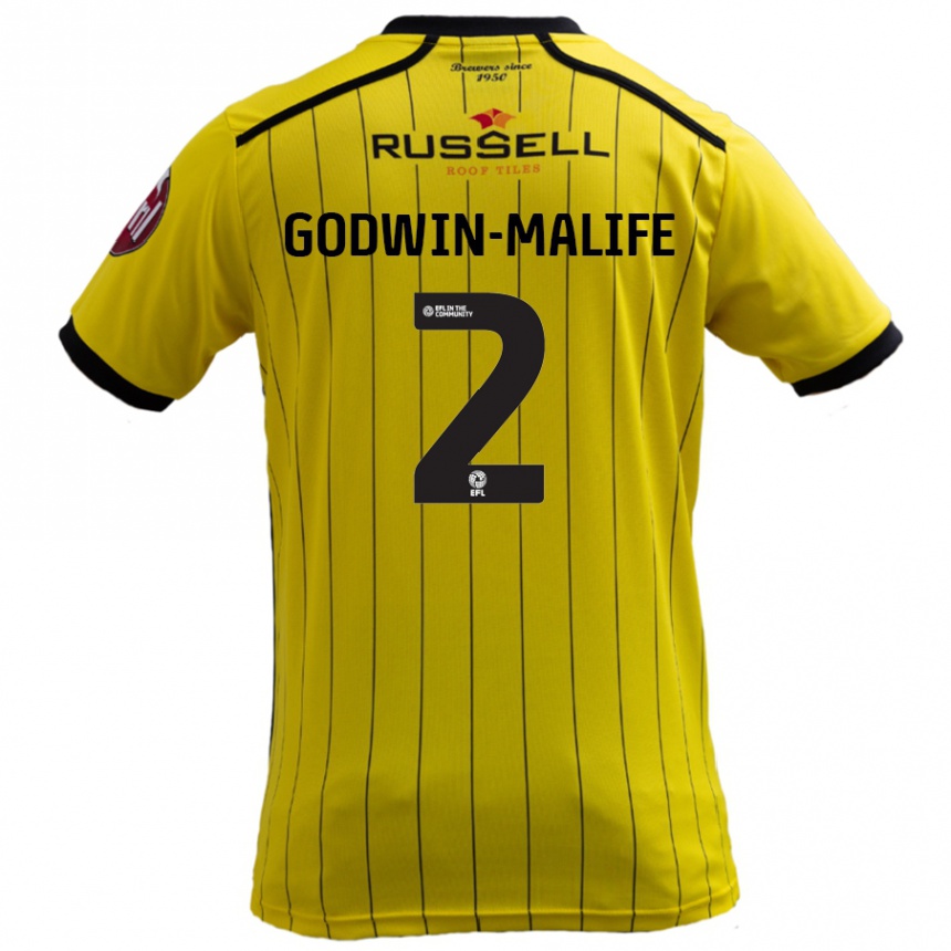 Niño Fútbol Camiseta Udoka Godwin-Malife #2 Amarillo 1ª Equipación 2024/25 Argentina