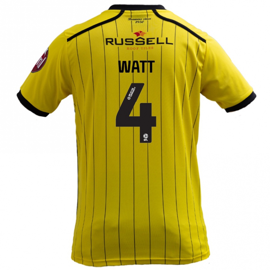 Niño Fútbol Camiseta Elliot Watt #4 Amarillo 1ª Equipación 2024/25 Argentina