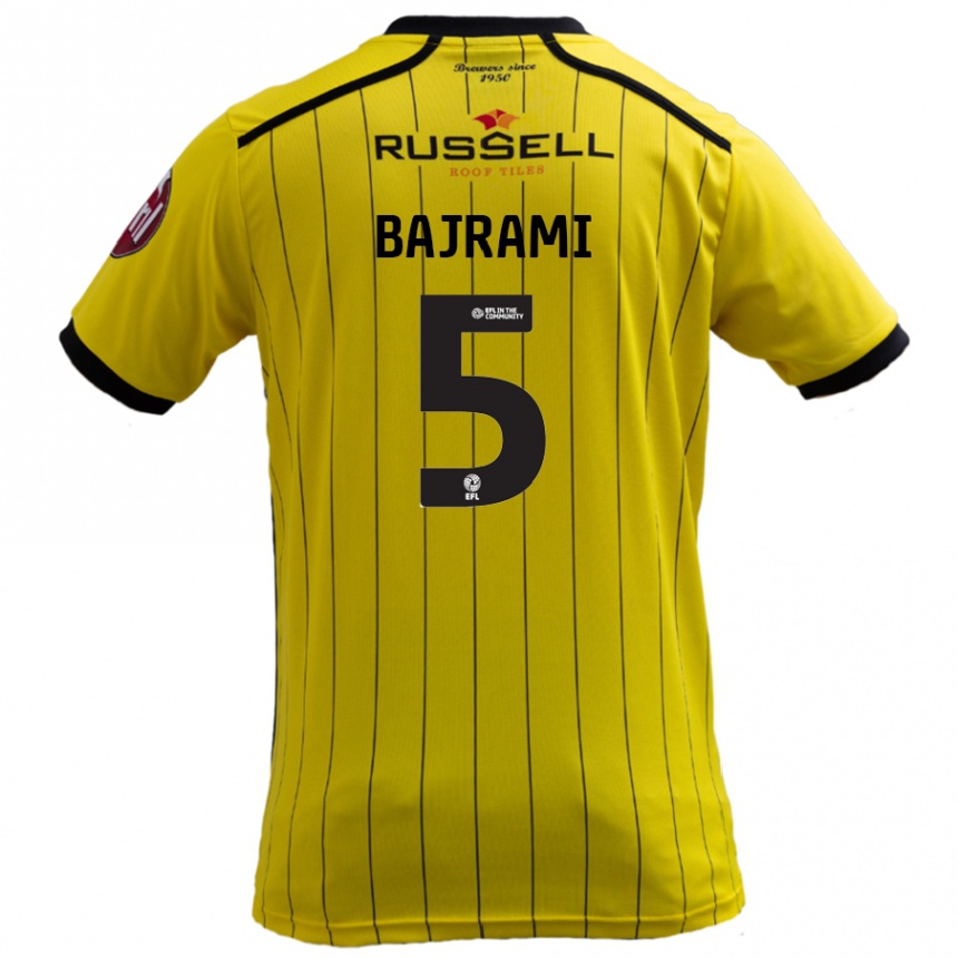 Niño Fútbol Camiseta Geraldo Bajrami #5 Amarillo 1ª Equipación 2024/25 Argentina