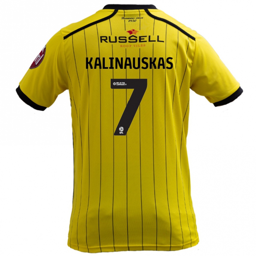 Niño Fútbol Camiseta Tomas Kalinauskas #7 Amarillo 1ª Equipación 2024/25 Argentina