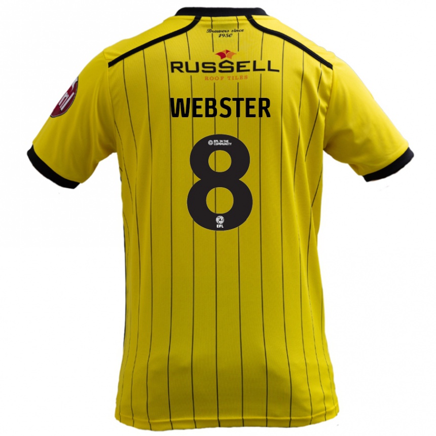 Niño Fútbol Camiseta Charlie Webster #8 Amarillo 1ª Equipación 2024/25 Argentina