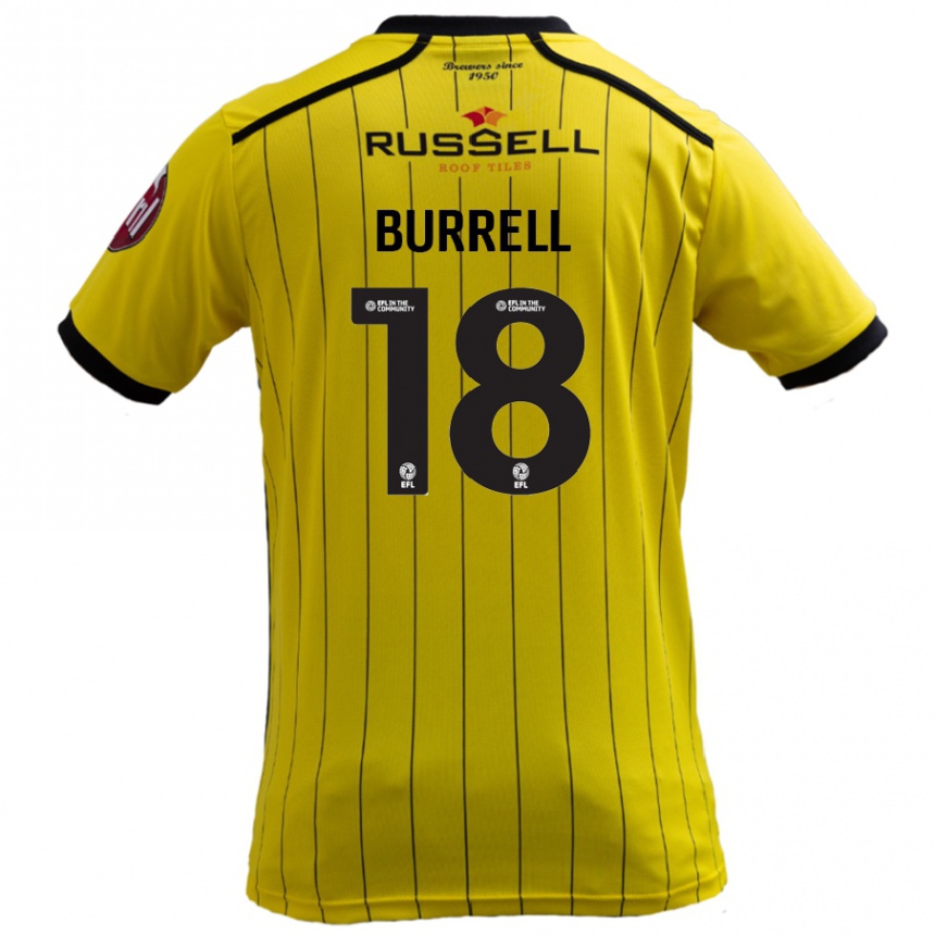 Niño Fútbol Camiseta Rumarn Burrell #18 Amarillo 1ª Equipación 2024/25 Argentina