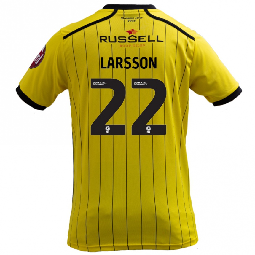 Niño Fútbol Camiseta Julian Larsson #22 Amarillo 1ª Equipación 2024/25 Argentina